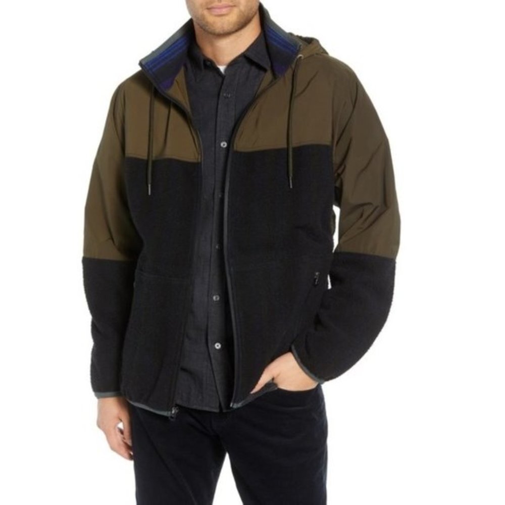 Vince Mixed Media Hooded Jacket